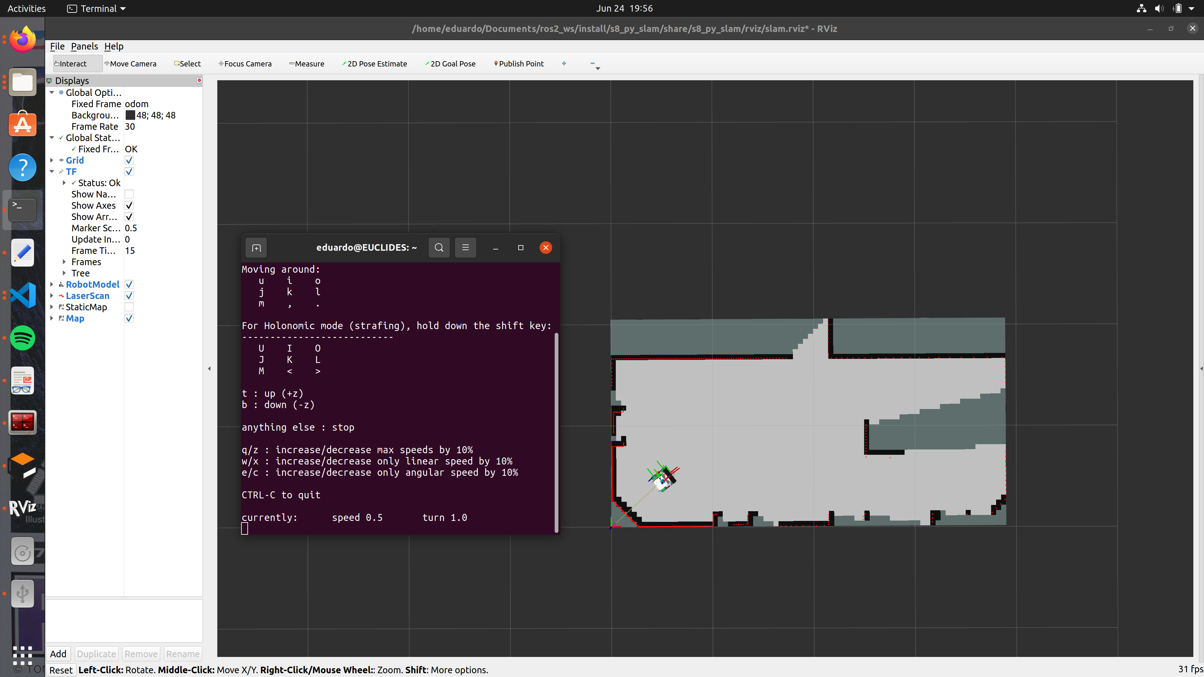 Example screenshot showing the visualization of the RDK X3 Robot in RViz.
